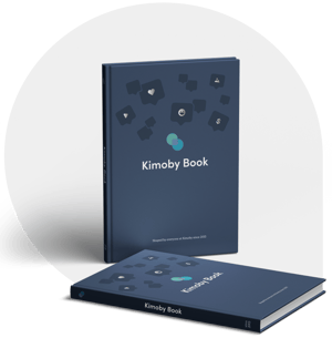 Cover of the Kimoby culture book, showcasing the company's values and mission.