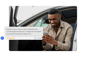 Happy customer sending a great Google review